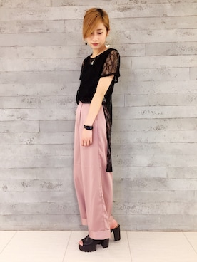「パジャマ」｜「アイテム（アクセサリー）」を使った、ERIKA (BABYLONE)さん（レディース・165cm）の夏コーディネート