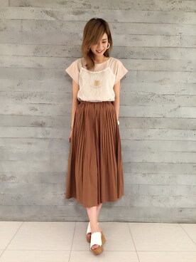 「HARE（ハレ）のレースキャミソールコンビネゾン(HARE)（サロペット/オーバーオール）」を使った、ERIKA (BABYLONE)さん（レディース・165cm）の夏コーディネート