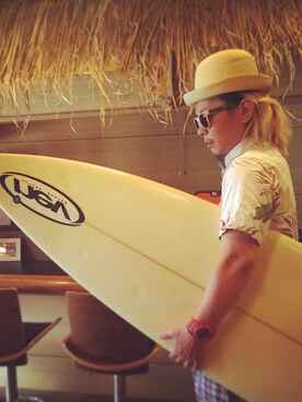 「ALOHA（アロハ）のアイテム」を使った、naokingさん（メンズ・171cm）の夏コーディネート