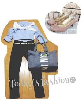 「Kastane（カスタネ）の【Kastane】 MAGAZINE BAG（トートバッグ、グレー系）」を使った、るるきこさん（レディース・159cm）の春コーディネート