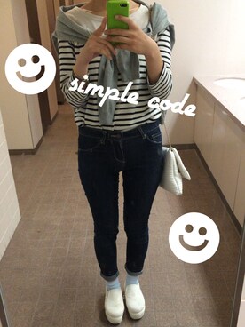 「UNIQLO（ユニクロ）のＵＶカットクルーネックカーディガン（長袖）
（カーディガン/ボレロ、グレー系）」を使った、るるきこさん（レディース・159cm）の夏コーディネート