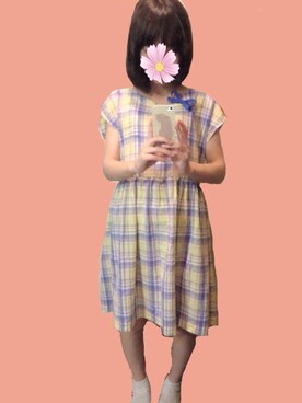 「SM2（エスエムツー）のワンピース（ワンピース、イエロー系）」を使った、あかねさん（レディース・151cm）の夏コーディネート