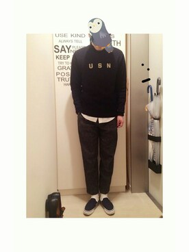 「Buzz Rickson's（バズリクソンズ）のアイテム（ニット/セーター）」を使った、ＰＡＣＨＩさん（メンズ・175cm）の冬コーディネート