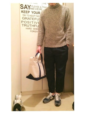 「テーパードデニム」｜ＰＡＣＨＩさん（メンズ・175cm）の冬コーディネート