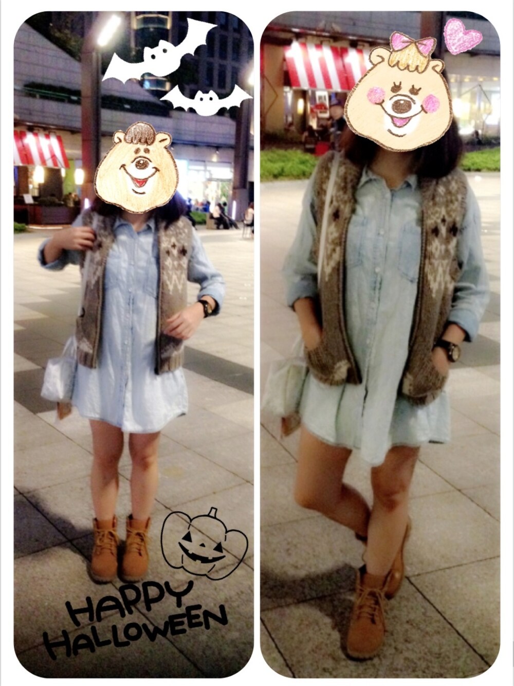 「台北阪急」｜「earth music&ecologyのアイテム（ベスト、その他）」を使った、Vicky ちゃんさん（レディース・158cm）の秋コーディネートの1枚目の写真
