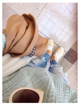 「ラフコーデ」｜「アイテム（ピーコート）」を使った、yuppiさん（レディース・157cm）の冬コーディネート