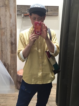「HERE'S（HERE'S）のアイテム（パンツ）」を使った、たかさん（メンズ・172cm）の秋コーディネート