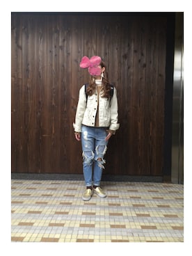 「Lee（リー）のアイテム（その他アウター）」を使った、honaminminさん（レディース・157cm）の冬コーディネート