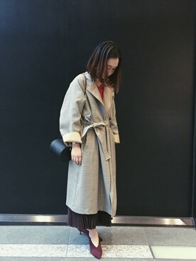 eri  yoshidaさんの「タフタアコーディンプリーツスカート」を使ったコーディネート