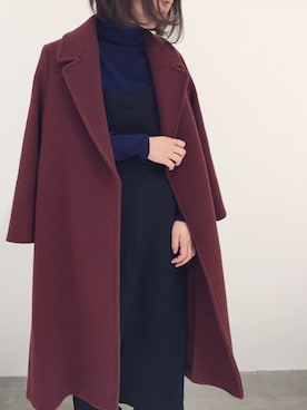 「リブタートルネック」｜「アイテム（その他アウター）」を使った、eri  yoshidaさん（レディース・159cm）の冬コーディネート