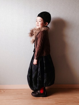 「MOOK.（ムック）のアイテム」を使った、riccarinさん（キッズ・100cm）の秋コーディネート