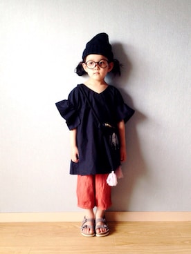 「5歳」｜「アイテム（チュニック）」を使った、riccarinさん（キッズ・100cm）の夏コーディネート
