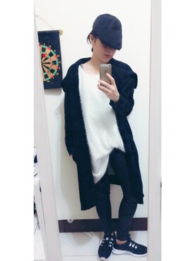 「MEIER.Q（マイヤーキュー）のアイテム（スタジャン）」を使った、Asunさん（レディース・157cm）の春コーディネート
