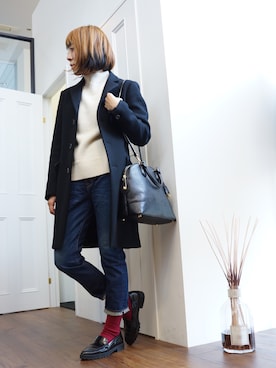 「アイテム（香水、パープル系）」を使った、KUROさん（レディース・161cm）の冬コーディネート