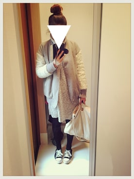 「JEANASIS（ジーナシス）のアイテム（スタジャン）」を使った、 charmyukaさん（レディース・158cm）の冬コーディネート