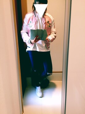 「stradivarius（ストラディバリウス）のアイテム（ブルゾン）」を使った、 charmyukaさん（レディース・158cm）の春コーディネート