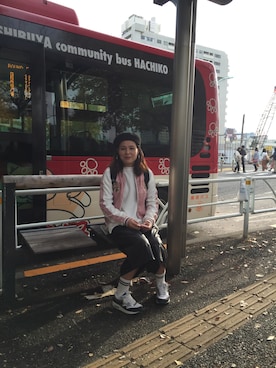 「stradivarius（ストラディバリウス）のアイテム（ブルゾン）」を使った、 charmyukaさん（レディース・158cm）の秋コーディネート