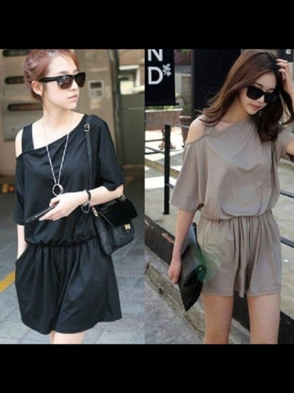 ブラック系のサロペット/オーバーオール、グレー系のサロペット/オーバーオールを着用したレディースの春コーディネートの1枚目の写真