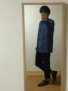 「n-s（ノース）のアイテム」を使った、いっちーさん（メンズ・175cm）の秋コーディネート