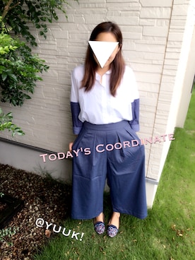「ZARA（ザラ）のアイテム（Tシャツ/カットソー、ホワイト系）」を使った、@yuuk!さん（レディース・157cm）の夏コーディネート