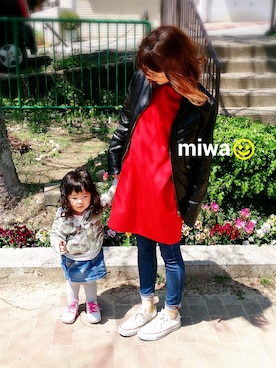 「真っ赤」｜✔miwa☺ さん（レディース・155cm）の春コーディネート