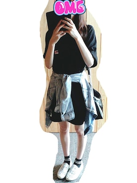 「one way（ワンウェイ）のアイテム（その他シューズ）」を使った、あいすさん（レディース・159cm）の夏コーディネート