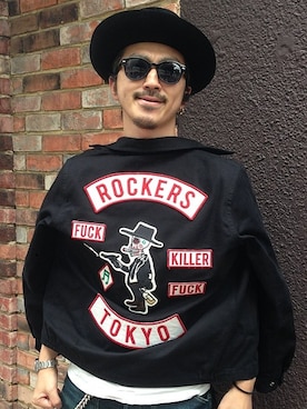 「ワコマリア」｜「アイテム（ブルゾン）」を使った、権藤裕輝さん（メンズ・170cm）の春コーディネート
