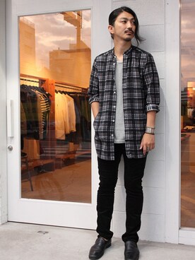 「nonnative（ノンネイティブ）のアイテム（Tシャツ/カットソー）」を使った、権藤裕輝さん（メンズ・170cm）の秋コーディネート