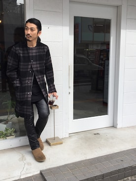 「nonnative(ノンネイティブ)のアイテム」を使った、権藤裕輝さん(メンズ・170cm)の秋コーディネート