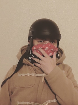 「アイテム（マフラー）」を使った、権藤裕輝さん（メンズ・170cm）の冬コーディネート