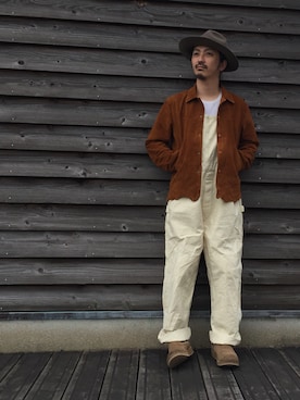 「nonnative（ノンネイティブ）のアイテム（ブーツ）」を使った、権藤裕輝さん（メンズ・170cm）の春コーディネート