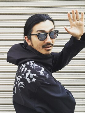 「N.HOOLYWOOD（N.ハリウッド）のアイテム（ミリタリージャケット）」を使った、権藤裕輝さん（メンズ・170cm）の春コーディネート