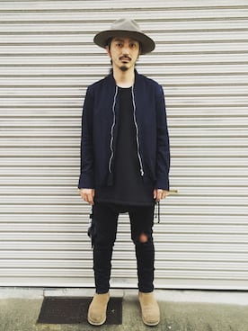 「GLAMB by glamb（グラムバイグラム）のアイテム（パンツ）」を使った、権藤裕輝さん（メンズ・170cm）の春コーディネート