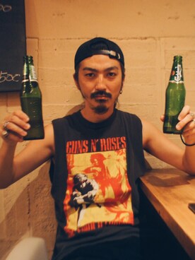 「nonnative（ノンネイティブ）のアイテム（帽子）」を使った、権藤裕輝さん（メンズ・170cm）の夏コーディネート