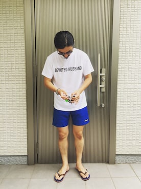 「WACKO MARIA（ワコマリア）のアイテム（パンツ）」を使った、権藤裕輝さん（メンズ・170cm）の夏コーディネート