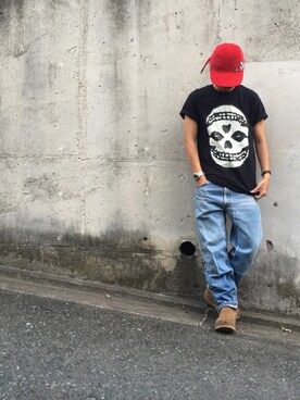 「FLAGSTUFF（フラグスタフ）のアイテム（トップス）」を使った、権藤裕輝さん（メンズ・170cm）の夏コーディネート