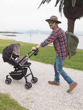 「アイテム（バッグ）」を使った、権藤裕輝さん（メンズ・170cm）の秋コーディネート