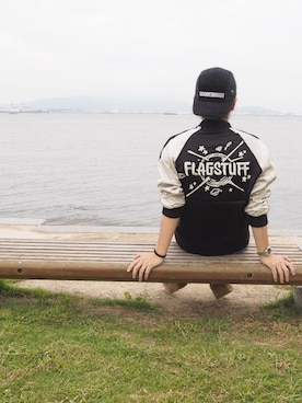 「FLAGSTUFF（フラグスタフ）のアイテム（ジャケット/アウター）」を使った、権藤裕輝さん（メンズ・170cm）の秋コーディネート