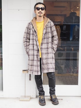 「WHITE'S BOOTS（ホワイツブーツ）のアイテム」を使った、権藤裕輝さん（メンズ・170cm）の秋コーディネート