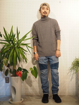 「nonnative（ノンネイティブ）のアイテム（帽子）」を使った、権藤裕輝さん（メンズ・170cm）の秋コーディネート