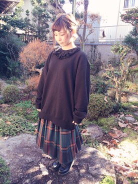 「Dr. Martens（ドクターマーチン）のDr.Martens (ドクターマーチン)/1461 3EYE GIBSON SHOES（その他シューズ）」を使った、わかめ系霊長類さん（レディース・149cm）の冬コーディネート