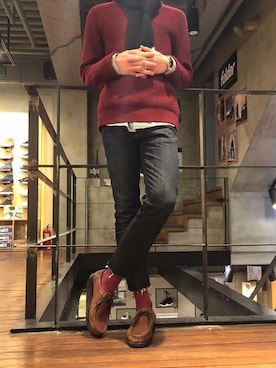 「TOPMAN（トップマン）のアイテム（ニット/セーター）」を使った、StevenBarceyさん（メンズ・173cm）の春コーディネート