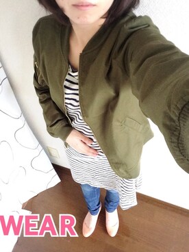 「DEEP BLUE（ディープブルー）のアイテム（トップス）」を使った、mariさん（レディース・148cm）の春コーディネート