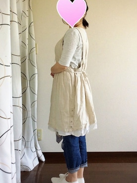 「アイテム（つなぎ/オールインワン、ベージュ系）」を使った、mariさん（レディース・148cm）の春コーディネート
