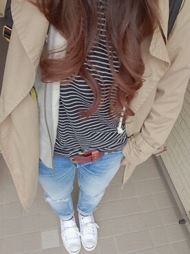「CONVERSE（コンバース）のCONVERSE コンバース ジャック パーセル / JACK PURCEL（スニーカー）」を使った、♡mAi♡さん（レディース・158cm）の春コーディネート