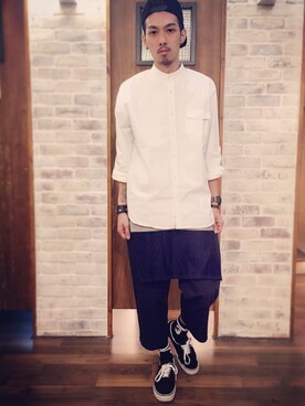「5（ファイブ）のアイテム（チノパンツ）」を使った、So~`さん（メンズ・178cm）の秋コーディネート