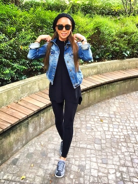 「ミニリュック」｜「アイテム（ハンチング/ベレー帽）」を使った、mioさん（レディース・162cm）の秋コーディネート