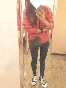 「ピンクニット」｜Ruicoさん（レディース・152cm）の秋コーディネート