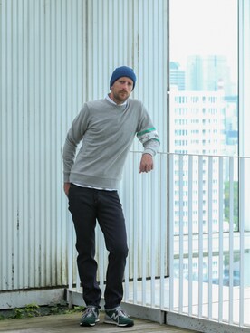 「BASECONTROL（ベースコントロール）のアイテム（スウェット）」を使った、BASESTATIONさん（メンズ・183cm）の秋コーディネート