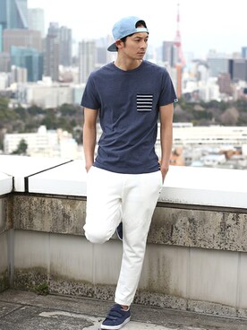 BASESTATIONさん（メンズ・178cm）の春コーディネート